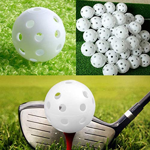 BETOY 26pcs Bolas de formación de Pelotas de Golf Huecas de Flujo de Aire de plástico para el Paquete de práctica de Golf (Blanco)