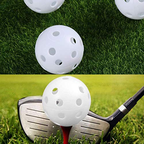 BETOY 26pcs Bolas de formación de Pelotas de Golf Huecas de Flujo de Aire de plástico para el Paquete de práctica de Golf (Blanco)