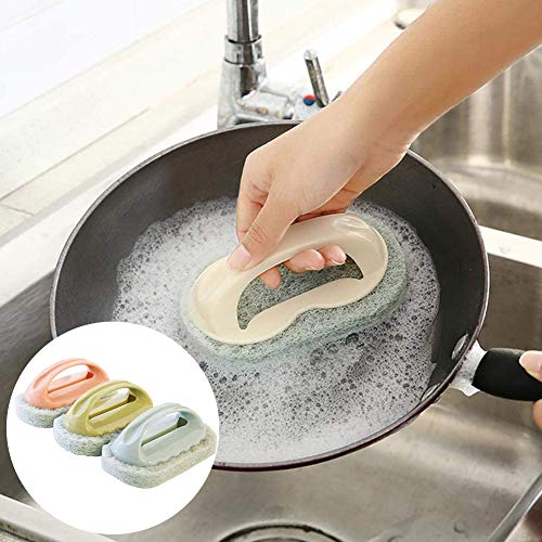 BETOY 3 Piezas Kit de Limpieza con Esponja,Esponjas de Limpieza,Pista de la Ventana & Puerta Ranura Herramientas de Limpiador de Suelo Cepillos para Cocina Baño,fregaderos, bañeras, cerámica, Pulido