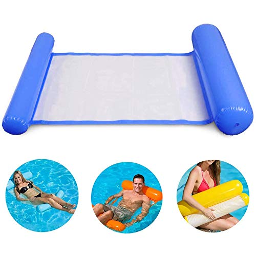 BETOY Hamaca Flotante Hamaca Hinchable Piscina Colchoneta Hinchable Piscina Cama Flotante de Agua Piscina Tumbona Hamaca Inflable de Agua Flotante colchoneta Piscina Tumbona (Azul Oscuro)