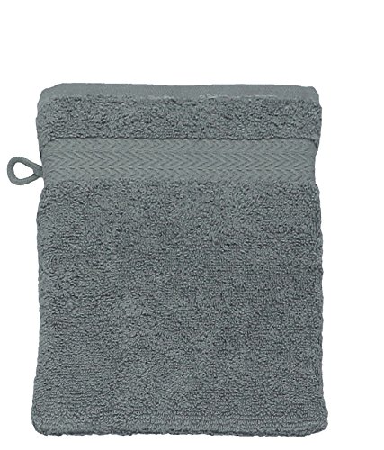 Betz Paquete de 10 Manoplas de baño Premium 100% algodón 16x21cm de Color Gris Antracita y Turquesa