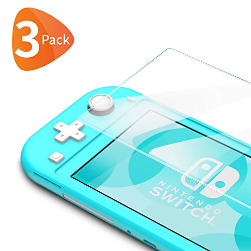 Bewahly Cristal Templado para Nintendo Switch Lite [3 Piezas], Ultra Fino Completa Cobertura Protector Pantalla, 9H Dureza Alta Definicion Vidrio Templado Sin Burbujas para Nintendo Switch Lite 2019