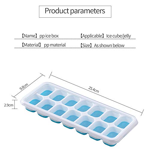 BEYAOBN 4 Pack Bandeja Hielo,Moldes de Silicona con Tapa,sin BPA,Ice Mold para Congelarse Alimentos para Bebés, Agua, Cola, Cócteles, Whisky(Verde y Azul)