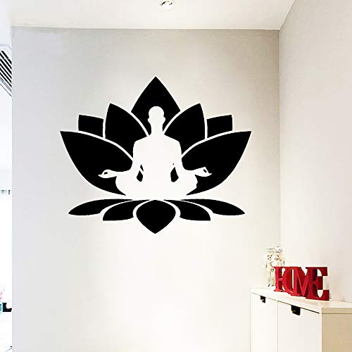 BFMBCH Nuevo diseño Adhesivos de arte en forma de Buda Vinilo Impermeable Adhesivos de pared Sala de estar Dormitorio Adhesivos de pared Marrón L 43cm X 52cm