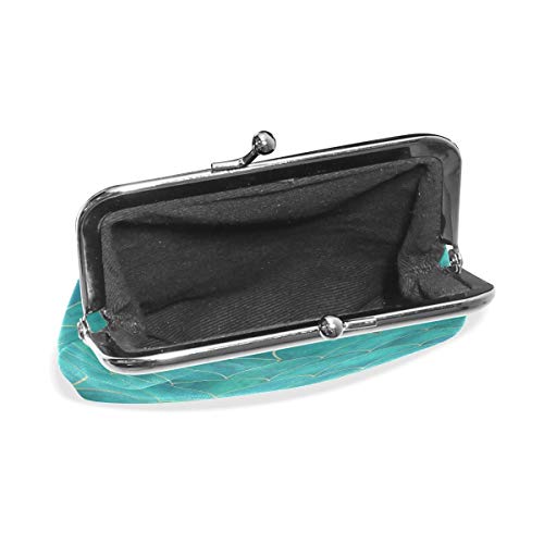 BGHYT Monedero Báscula de Pescado Wavemermaid Turquesa Monedero Bolsas Monedero Cambio de Cuero Titular de la Tarjeta Bolso de Mano