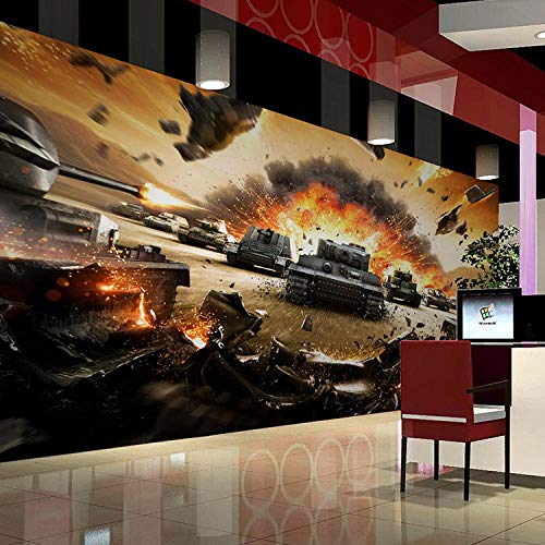 BHGJP Papel Tapiz De Foto 3D Cafetería Postre Tienda Restaurante Occidental Mural (W)450X(H)300 Cm Juego De Guerra Tema Cafe Bar Coffee House Sala De Estar Gimnasio Fondo Pared Decoración Tienda De M