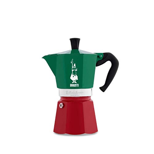 Bialetti 8006363018944 - Cafetera (Independiente, Cafetera de Filtro, 0,16 L, De café molido, Verde, Rojo, Blanco)