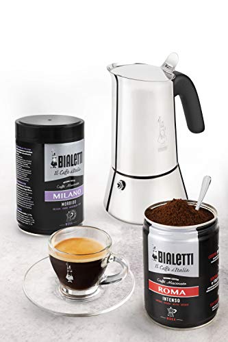 Bialetti Cafetera Italiana Espresso por Inducción, Acero, 6 Tazas, Plata