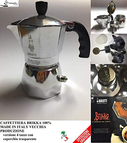 Bialetti Caffettiera Brikka 2 tazas antigua producción 100% Made in Italy