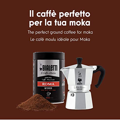 Bialetti Easy Timer - Cafetera (Cafetera moka eléctrica, De café molido, Negro, Plata)