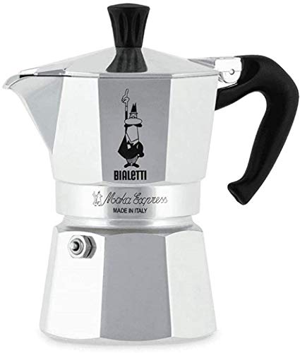 Bialetti Moka Express Cafetera Italiana Espresso, 3 Tazas, Aluminio, Plateado