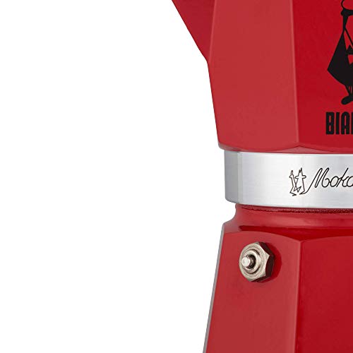 Bialetti Moka Express Red Cafetera Italiana Espresso, 6 Tazas, Aluminio, Rojo