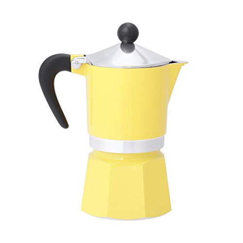 Bialetti Rainbow Cafetera Italiana Espresso, 3 Tazas, Aluminio, Amarillo