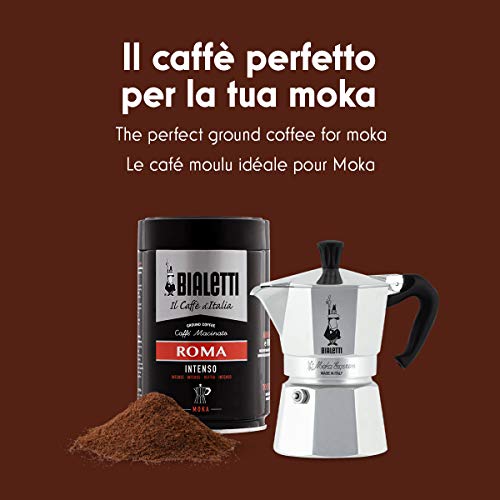 Bialetti Roma Macinato Moka 250 g - Café molido (250 g, 90 mm, 90 mm, 145 mm, Jarra)