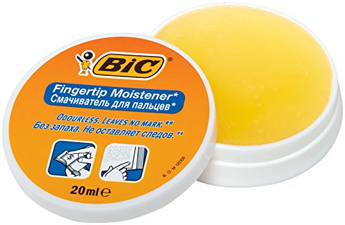 Bic 897178 - Humedecedor de yemas de los dedos (6 unidades, 20 ml), color blanco y naranja