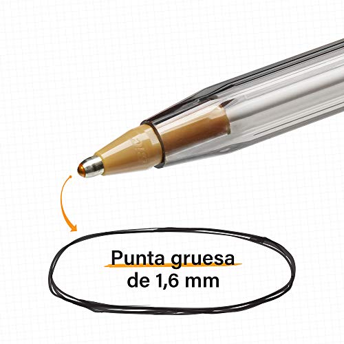 BIC Cristal Fun - Caja de 20 unidades, bolígrafos punta ancha (1,6 mm), colores surtidos