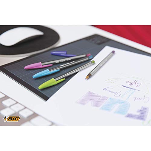 BIC Cristal Multicolour bolígrafos Punta Ancha (1,6 mm) – colores Surtidos, Bolsa de 20+7 unidades