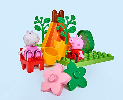 BIG- Bloxx PP Camping Peppa Pig - Set de Acampada (25 Piezas, para niños a Partir de 18 Meses), Color Verde, Naranja, Rojo, Blanco, Rosa, Azul, marrón. (800057143)