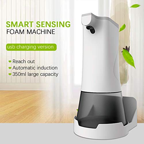 Bilisder Dispensador Jabon de Espuma Automático Eléctrico 350ml Sensor de Movimiento Infrarrojo Dispensador de jabón USB Recargable para baño Cocina