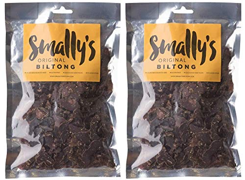 Biltong de Smally: Aperitivo original de carne de vacuno de alto contenido proteico, listo para comer, sin gluten, 2 x 500g