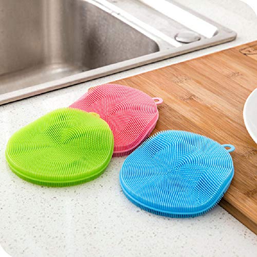 Binglinghua silicona estropajo esponja de limpieza para lavar platos antibacterial cocina herramientas