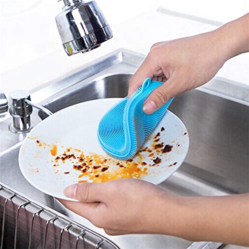 Binglinghua silicona estropajo esponja de limpieza para lavar platos antibacterial cocina herramientas