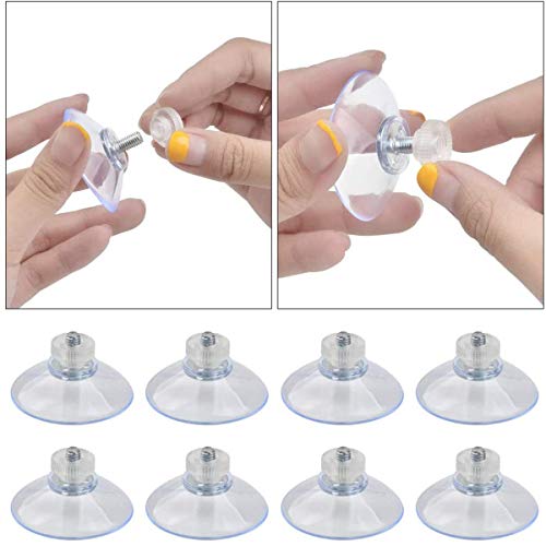 Binjor 30 Pcs Gancho Ventosa Ø40mm con M4 Acero Inoxidable Rosca Tuercas moleteadas Soporte de Ventosa Versátil Plástico Transparente PVC Ventosas Adhesivas