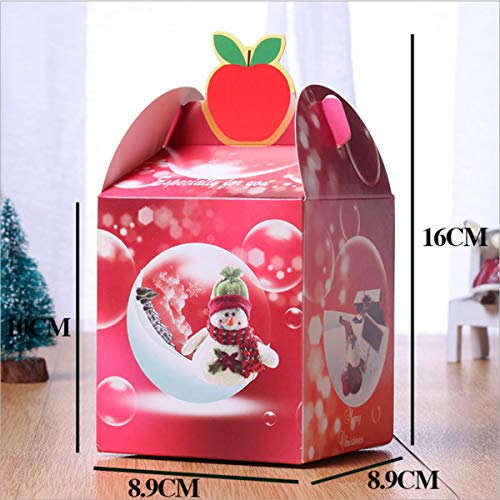 Binjor 40 Pcs Cajas de dulces Navideñas de regalo de papel Embalaje envasado de alimentos muffins Portátil Bolsa de regalo creativas de recuerdo para decoraciones fiesta de Nochebuena