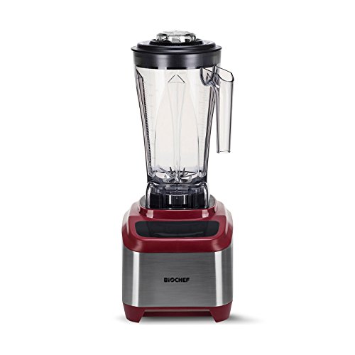 BioChef Atlas Power Blender – Batidora Profesional Sin Escobillas (Brushless Blender), 1000W, Silenciosa (75dB), 16 Programas, 10 Años de Garantía (Rojo)