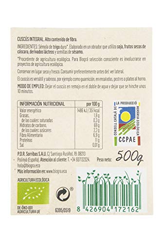 Biográ - (Cous cous) Cuscús Integral (500 g)