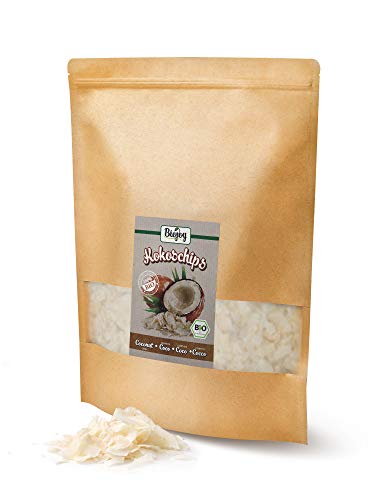 Biojoy Chips de Coco deshidratado orgánicos, sin azúcar y sin tostar (1 kg)