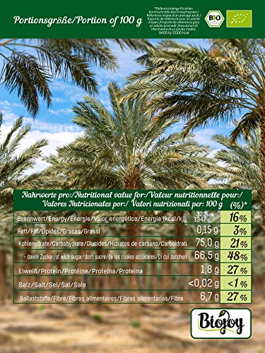 Biojoy Datiles Medjool BIO de Israel, sin azufre y azúcar (1 kg)