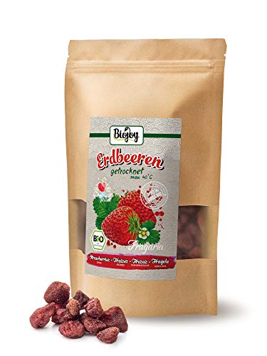 Biojoy Fresas deshidratadas BIO, endulzadas con un poco de zumo concentrado de manzana orgánico (0,5 kg)