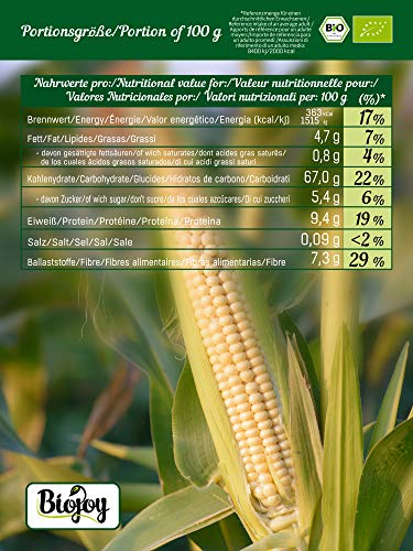 Biojoy Maiz para palomitas orgánico, sin OGM (1 kg)