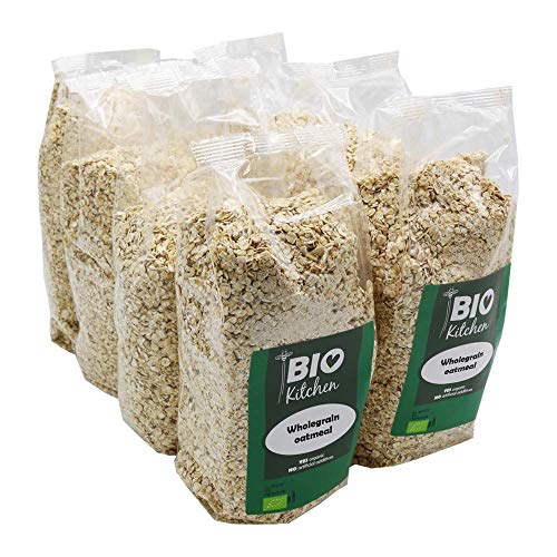 BioKitchen - Copos de avena integrales ecológicos (8 paquetes de 500 g)