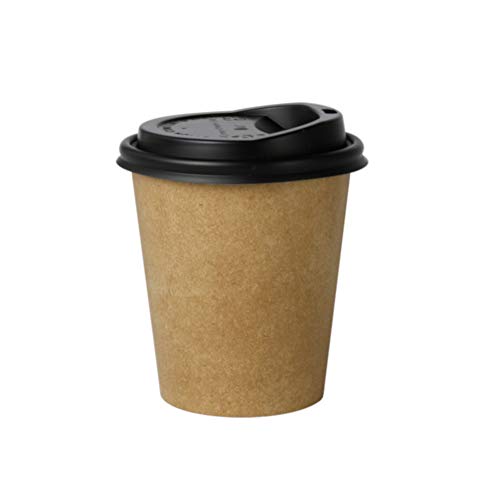 Bionatic Spain Vaso Carton Kraft Biodegradable ecologico compostable y sostenible. para Bebidas Calientes Cafe, te o Chocolate. Fiestas, Eventos, cumpleaños. Catering (50 unid - 200 ml)