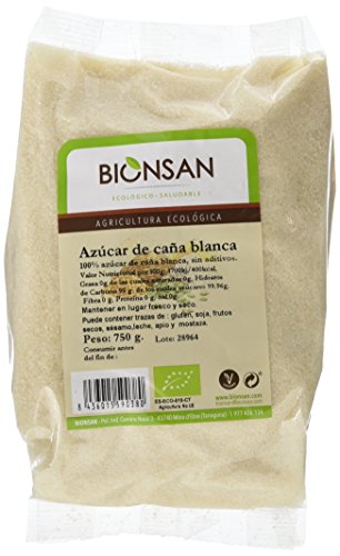 Bionsan Azúcar de Caña Blanca Ecológica- 2 Bolsas de 750 gr - Total: 1500 gr