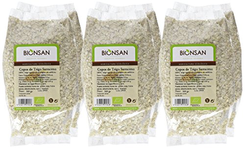 Bionsan Copos de Trigo Sarraceno Ecológico | 6 Bolsas de 500 g | Total: 3000 gr