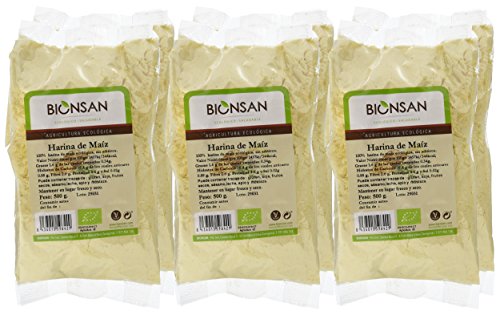 Bionsan Harina de Maíz Ecológica - 6 Bolsas de 500 gr - Total: 3000 gr