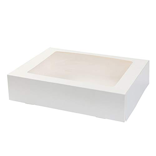 BIOZOYG Cajas para 12 Magdalenas, Cupcake Muffin con Inserto y Ventana de visión Grande I 25 Pieza de Cajas para pastelería Cajas de Regalo Bio Caja Blanca para Llevar Caja de cartón Biodegradable