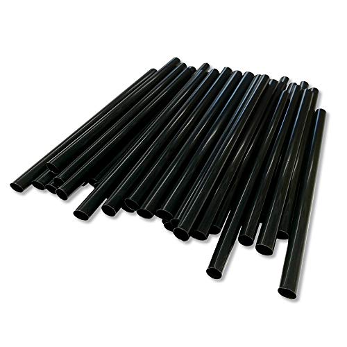 BIOZOYG pajas abonables I pajas abonables para licuados, cócteles, Batidos y más I caipiriña Paja, Pajita, Popote para Bebidas I 250 Piezas de pajas orgánicas Color Negro 15cm de Largo