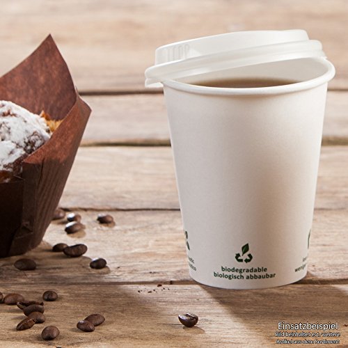 BIOZOYG Vaso de café Cartón I Vajilla compostable y Biodegradable I Vaso de Bebida Vaso Hecho de cartón I desechable Vaso de café Blanco con impresión Icone 1000 Piezas 200 ml 8 oz