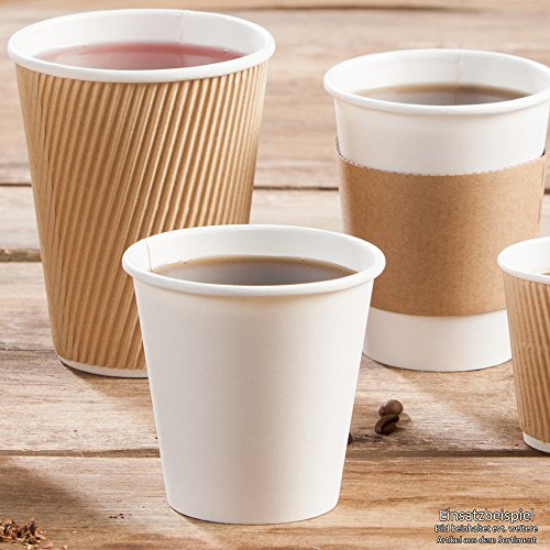 BIOZOYG Vaso Hecho de cartón orgánico I vajillas Desechables Vaso de Beber Taza Hecho de Papel Taza compostable y Vaso Biodegradable Iblanca, no Impresa 50 Unidades 200 ml 8 oz