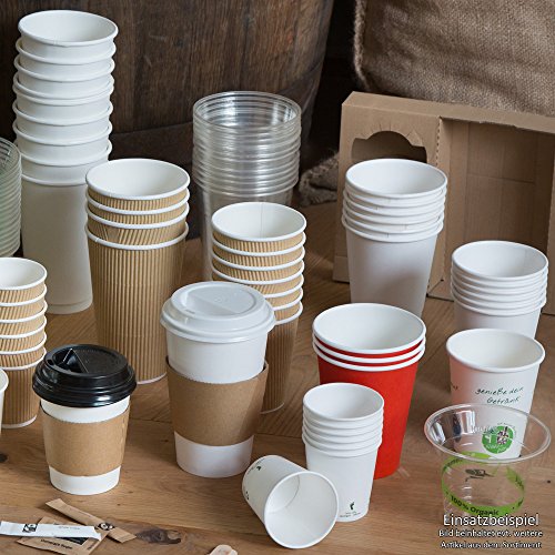 BIOZOYG Vaso Hecho de cartón orgánico I vajillas Desechables Vaso de Beber Taza Hecho de Papel Taza compostable y Vaso Biodegradable Iblanca, no Impresa 50 Unidades 200 ml 8 oz