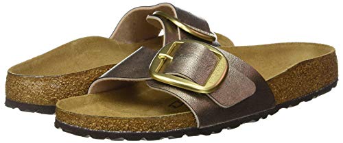 Birkenstock Mules Madrid Big Buckle Birko-Flor Graceful Taupe, Sandalia para Mujer, 36 EU Étroit