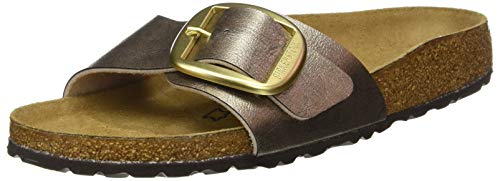 Birkenstock Mules Madrid Big Buckle Birko-Flor Graceful Taupe, Sandalia para Mujer, 36 EU Étroit