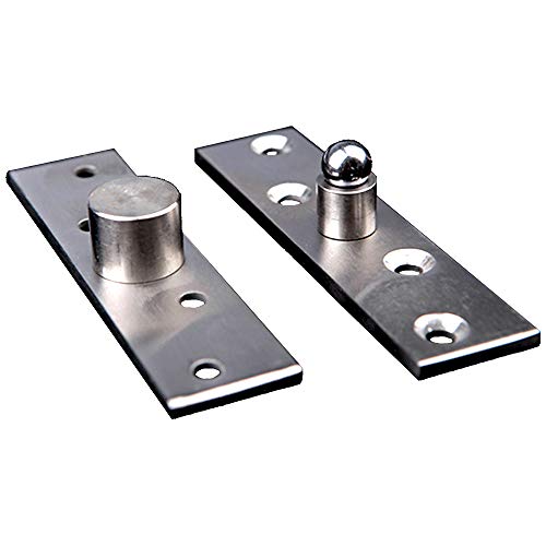 Bisagra Giratoria 4 PCS Bisagras para Puertas, Bisagra Giratoria de Acero Inoxidable para Puerta Oculta, Bisagra de Pivote de 360 Grados para Gabinete de Ventana de Puerta 75x17mm, Acabado Cepillado