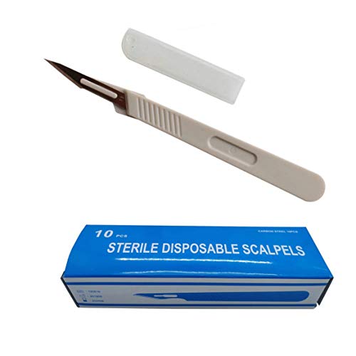 Bisturí desechable de corte medi-nº 11 para dermaplano quirúrgico, anatomía de laboratorio, tallado, artesanía, disección médica, podología (paquete de 10)