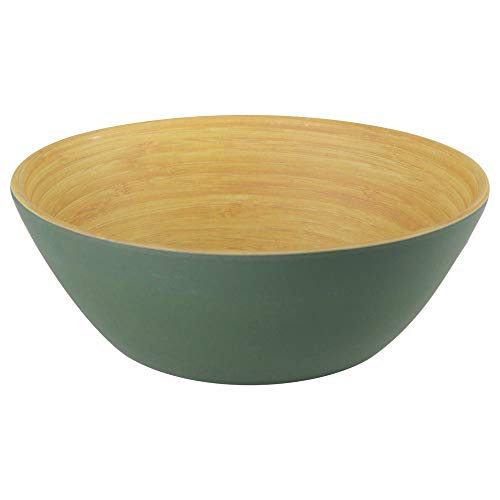 BIZOYG Cuenco Cereal de bambú orgánico 4-Set 2X Marfil 2X Gris Petróleo 16 x 6 cm de Redondo 500 ml I Vajilla ecologica bambú Tazón Decorativo de Madera Cuenco ensaladera tazón