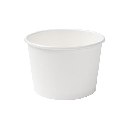 BIZOYG ecológico universal cartón desechable cuencos helado, postre, Fingerfood, Snacks, aperitivos I 25x tazones comida blancos sin imprimir 400 ml/16 oz I tazas redondas desechables compostables